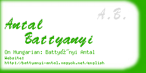 antal battyanyi business card